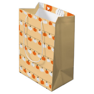 Bolsa De Regalo Mediana Papel de seda de calabaza otoñal – Envoltura de re
