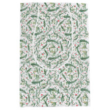 Papel de seda navideño de bayas y ramas de inviern