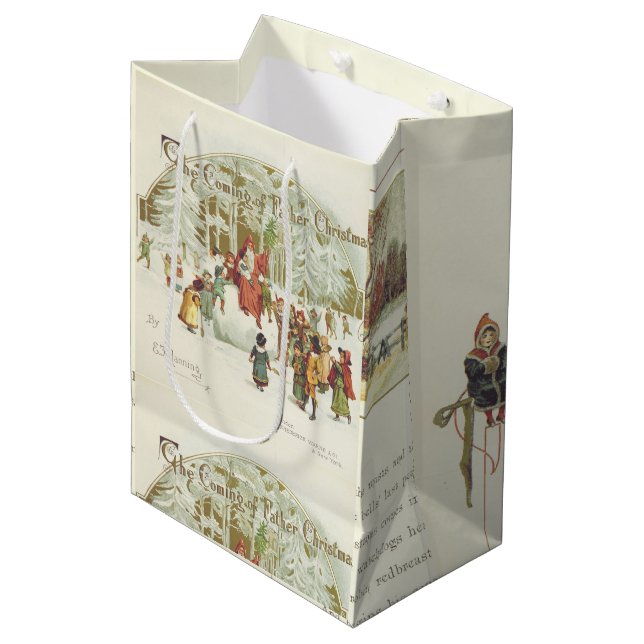 Bolsa De Regalo Mediana Papel del libro de la cosecha navideña - Cartas an (Angulo Anverso)