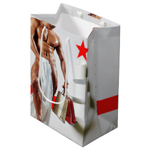 Bolsa De Regalo Mediana Papel espiral blanco espiral de compras de Navidad