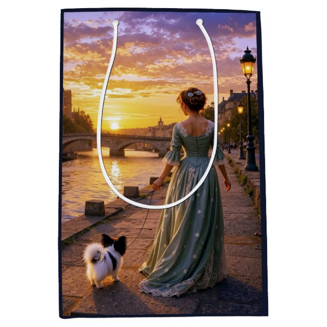 Bolsa De Regalo Mediana Papillon Victoriano En París (Anverso)