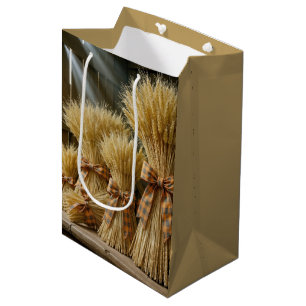 Bolsa De Regalo Mediana Paquetes De Trigo De Acción De Gracias Amarrados C