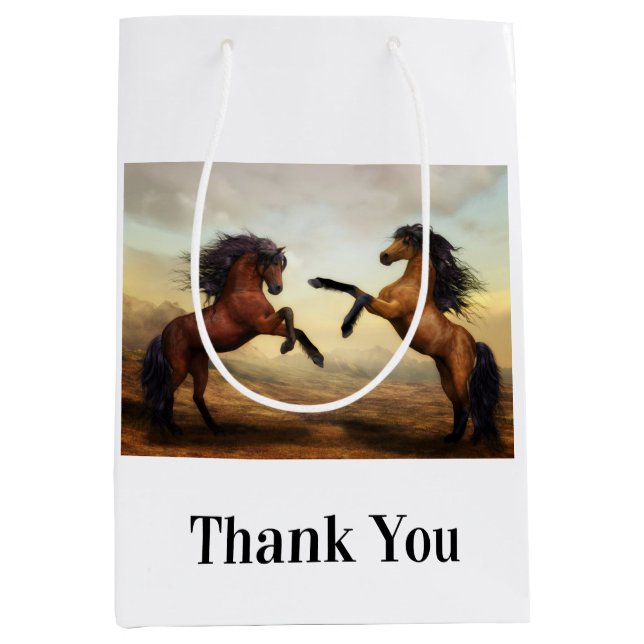 Bolsa De Regalo Mediana par de caballos salvajes (Anverso)