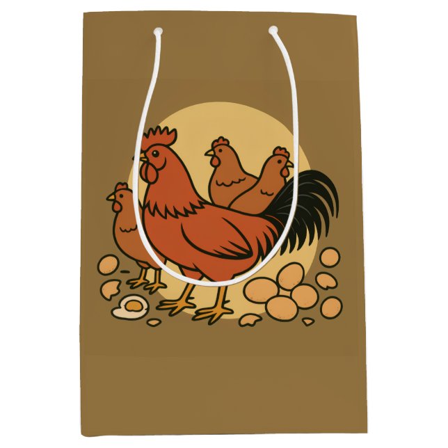 Bolsa de regalo mediana para amantes del pollo (Anverso)