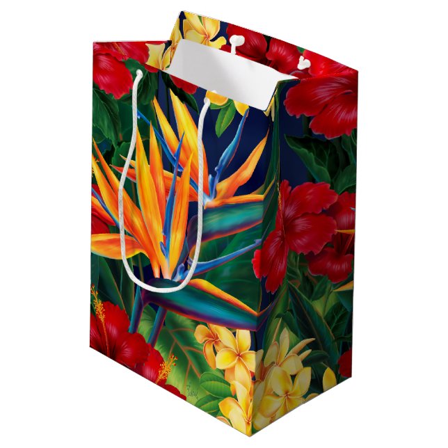 Bolsa De Regalo Mediana Paraíso tropical de Hawái (Angulo reverso)