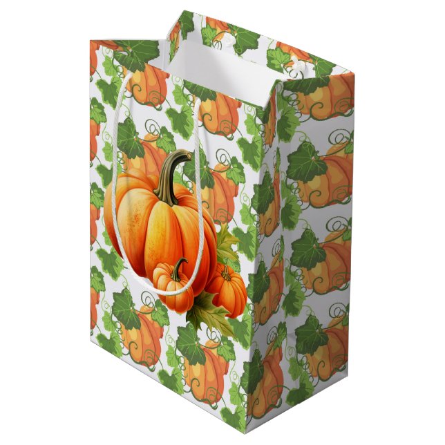Bolsa De Regalo Mediana Parche de calabaza de otoño (Angulo reverso)