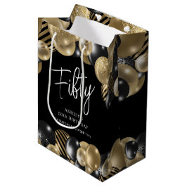 Bolsa De Regalo Mediana Partición de invitado de oro negro