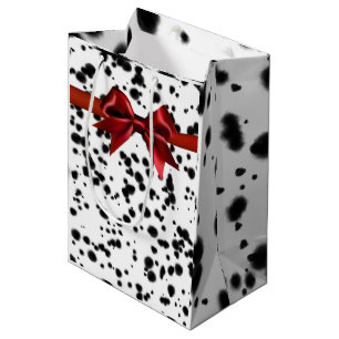 Bolsa De Regalo Mediana Partido de cumpleaños de Black White Red Dalmatian