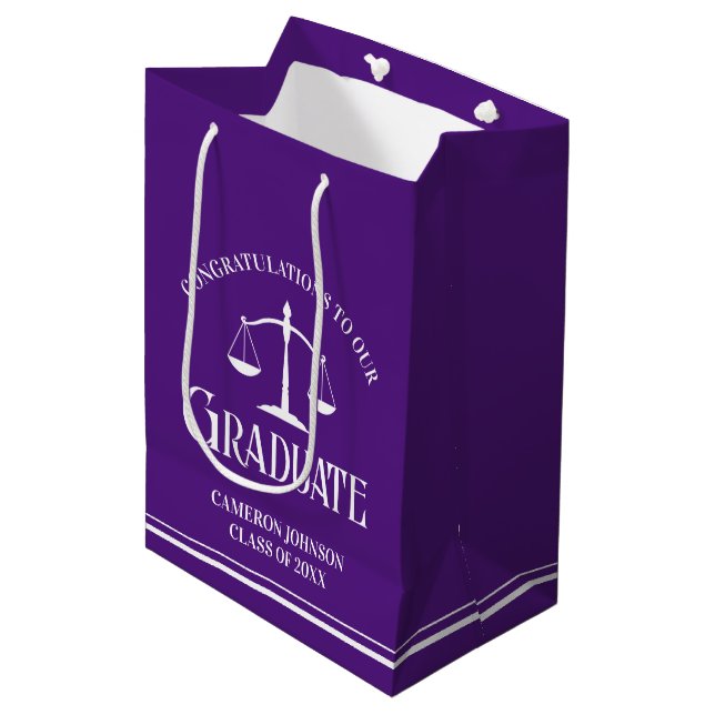 Bolsa De Regalo Mediana Partido de Graduación de la Escuela de Derecho Bla (Angulo Anverso)