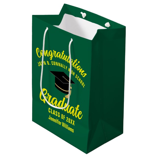 Bolsa De Regalo Mediana Partido de Graduación de Personalizados Graduados  (Angulo Anverso)
