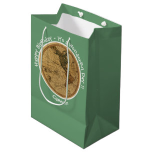 Bolsa De Regalo Mediana Partido Temático del Mapa del Hemisferio Occidenta