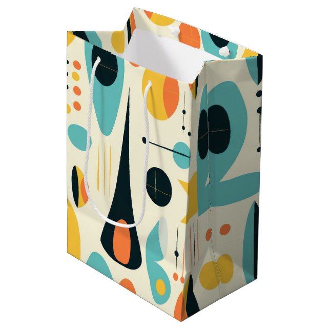 Bolsa De Regalo Mediana Pastel Abstract Mid-Century Pattern (Angulo Anverso)