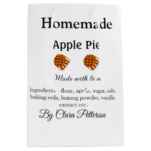Bolsa De Regalo Mediana pastel de manzana casero hecho con amor agrega ing