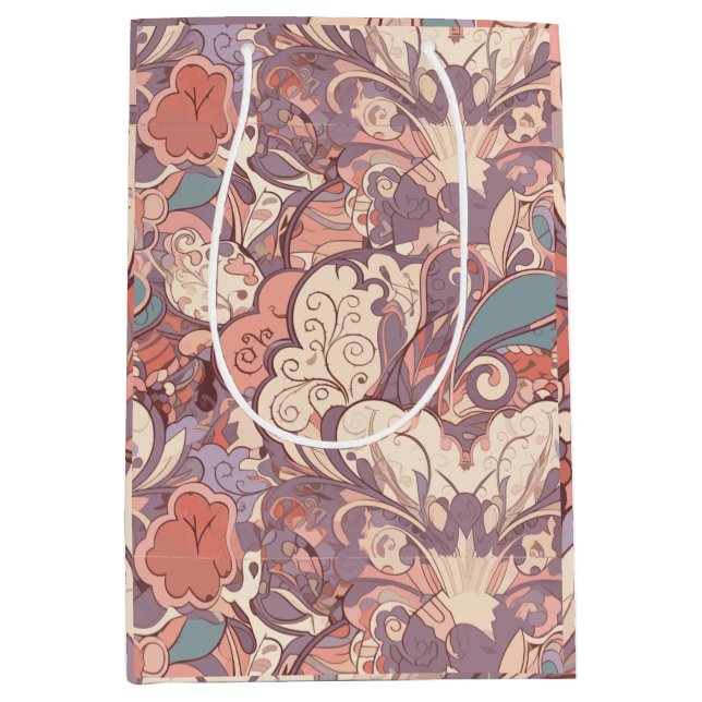 Bolsa De Regalo Mediana Pastel Floral (Anverso)