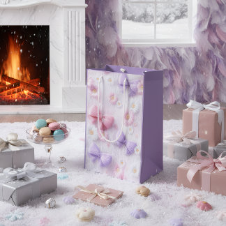 Bolsa De Regalo Mediana Pastel Fluffy Bows & Flowers Gift Bag