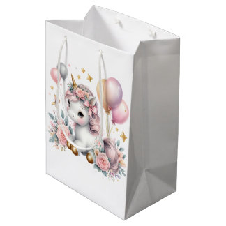 Bolsa De Regalo Mediana Pastel Unicorn