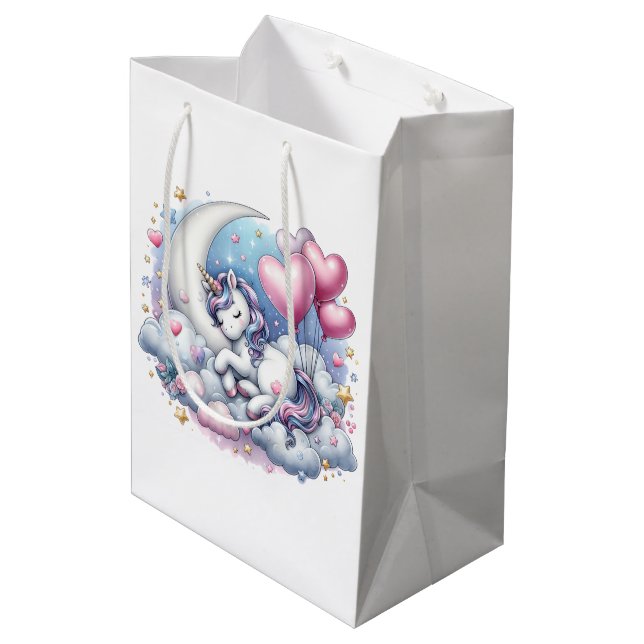 Bolsa De Regalo Mediana Pastel Unicorn (Angulo reverso)