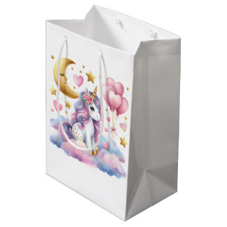 Bolsa De Regalo Mediana Pastel Unicorn