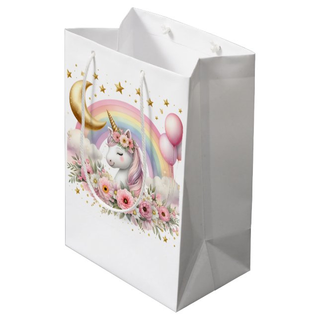 Bolsa De Regalo Mediana Pastel Unicorn (Angulo reverso)