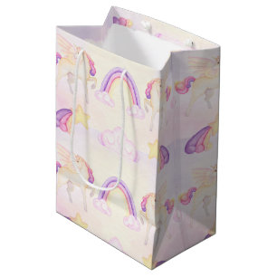 Bolsa De Regalo Mediana Pastel Unicorn Pegasus