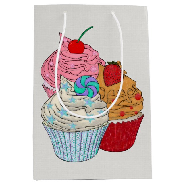Bolsa De Regalo Mediana Pasteles de copa (Anverso)