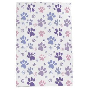 Bolsa De Regalo Mediana Pata de perro morada