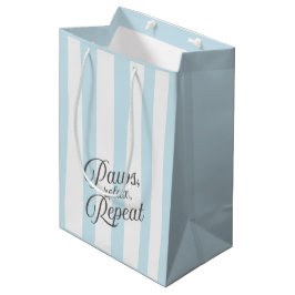 Bolsa De Regalo Mediana 'Patas, Relájate, Repite.' A rayas azules y blanca