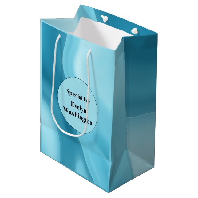 Bolsa De Regalo Mediana Patina Blue Soft Glow Gradient Abstract (Angulo Anverso)