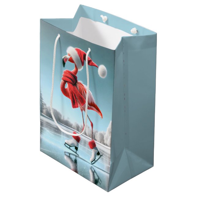 Bolsa De Regalo Mediana Patinaje sobre hielo Flamingo (Angulo Anverso)