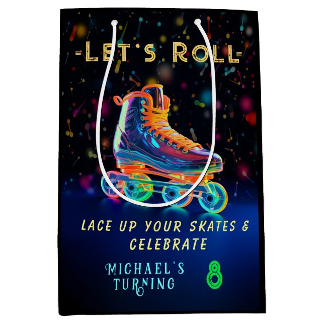 Bolsa De Regalo Mediana Patinaje sobre ruedas, Turno de 8 (Anverso)