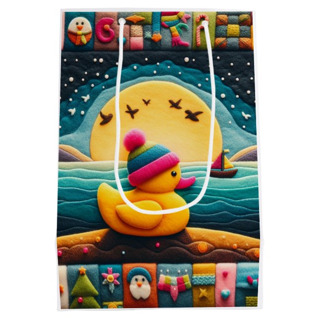 Bolsa De Regalo Mediana pato de plástico amarillo (Reverso)