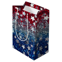 Bolsa De Regalo Mediana Patriotic Glitter