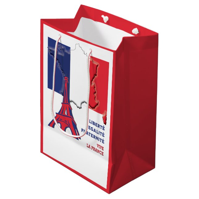 Bolsa De Regalo Mediana Patriotic Vive La FRANCE Paris (Angulo Anverso)