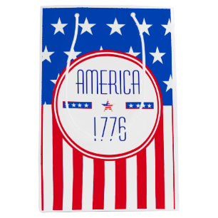 Bolsa De Regalo Mediana Patriótico estadounidense 1776