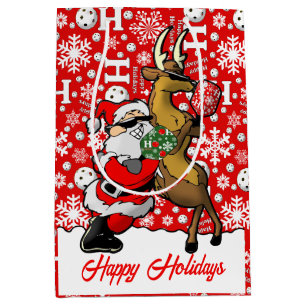 Bolsa De Regalo Mediana Patrocinadores de Pickleball Santa & Reindee Snowf