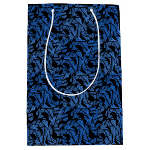 Bolsa De Regalo Mediana Patrón abstracto 2 tonos Azul.b Negro BG