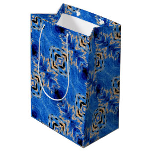 Bolsa De Regalo Mediana Patrón abstracto, horizonte azul,