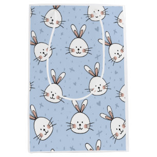Bolsa De Regalo Mediana Patrón Adorable de conejo conejo conejo conejo
