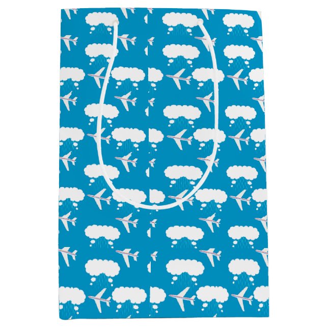 Bolsa De Regalo Mediana Patrón aéreo azul cielo (Anverso)