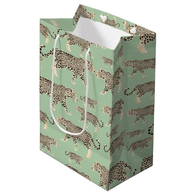 Bolsa De Regalo Mediana Patrón animal Jaguar de la jungla (Angulo Anverso)