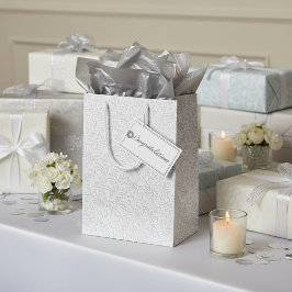 Bolsa De Regalo Mediana Patrón blanco elegante