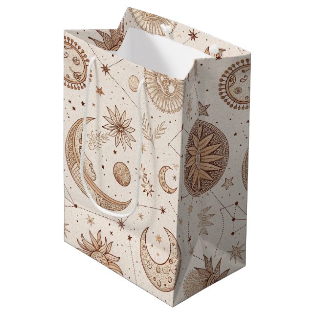 Bolsa De Regalo Mediana Patrón Botánico Celestial (2) (Angulo Anverso)