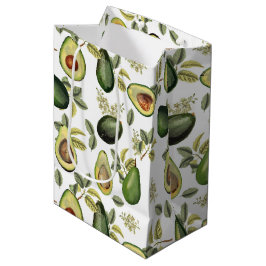 Bolsa De Regalo Mediana Patrón botánico de aguacate acuarela