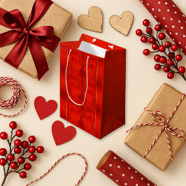 Bolsa De Regalo Mediana Patrón cardíaco de gradiente rojo romántico