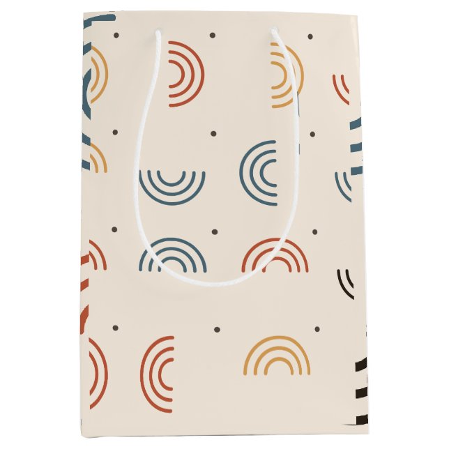 Bolsa De Regalo Mediana Patrón continuo de arcos arcoíris boho (Anverso)