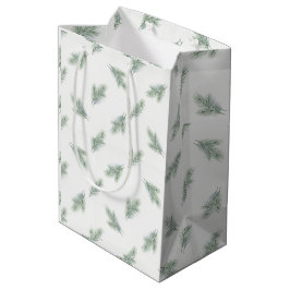 Bolsa De Regalo Mediana Patrón Corporativo de Navidad de Pino Mínimo