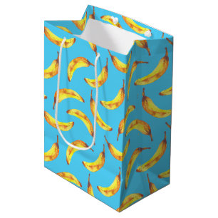 Bolsa De Regalo Mediana Patrón de acuarela de plátanos