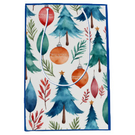 Bolsa De Regalo Mediana Patrón de árbol de Navidad