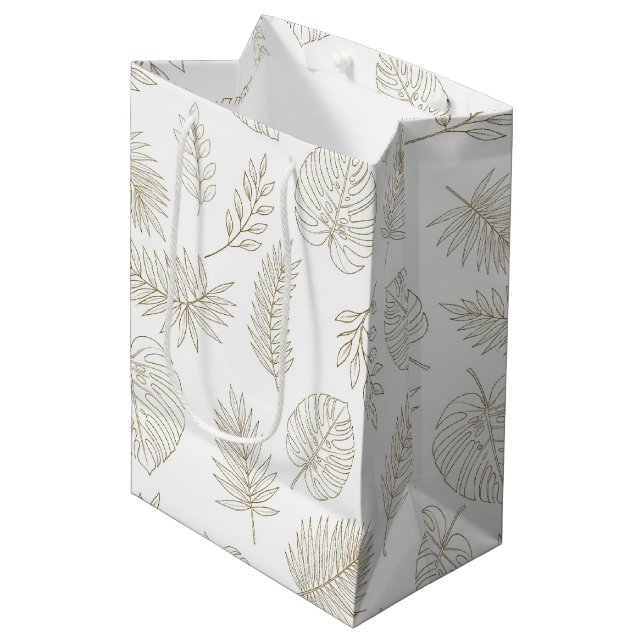 Bolsa De Regalo Mediana Patrón de arte de línea botánica minimalista (6) (Angulo Anverso)