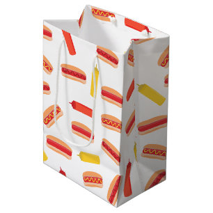 Bolsa De Regalo Mediana Patrón de barbacoa de comida rápida de perro calie